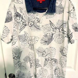 Men’s XL Guess Polo Shirt Palm Leaves